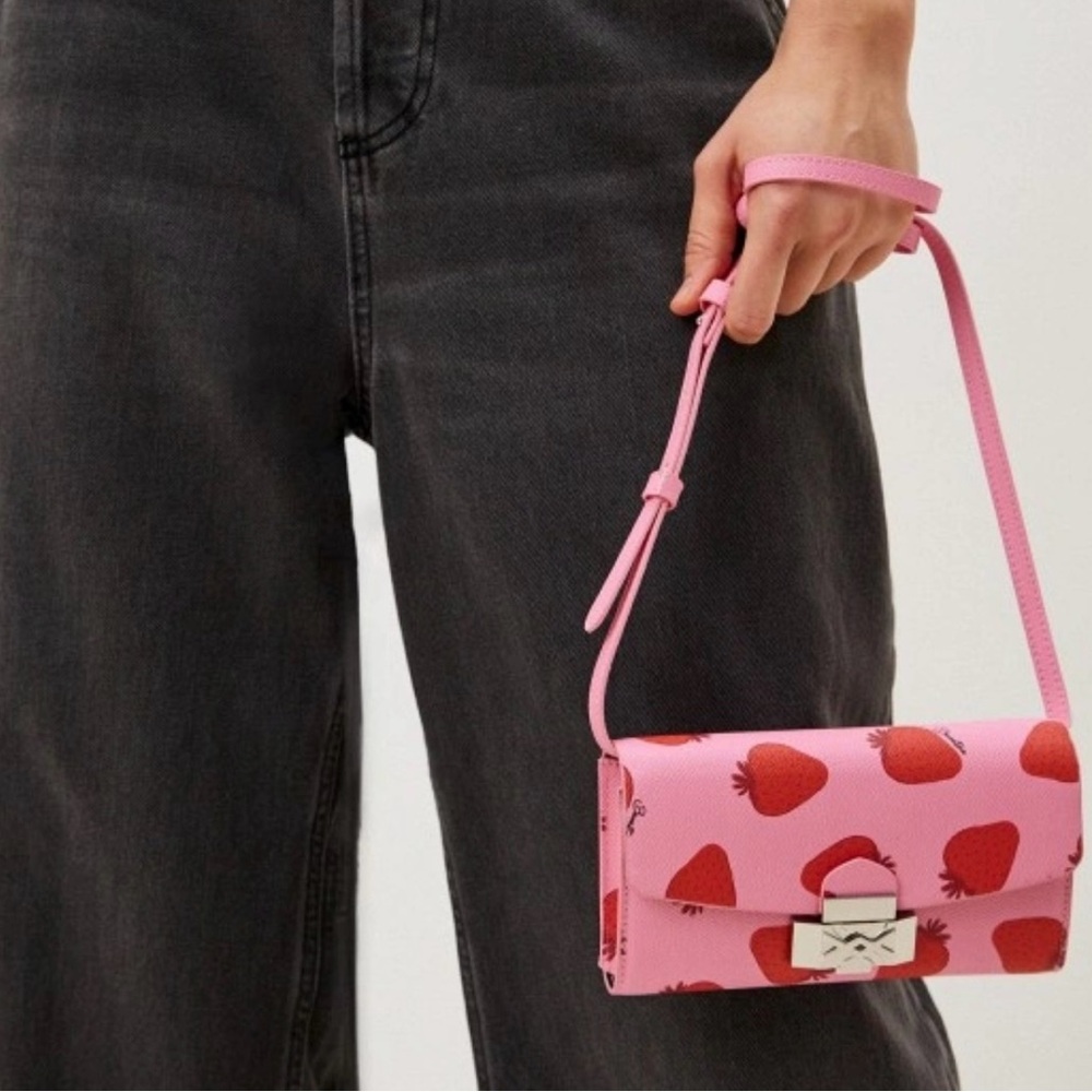 United Colors Of Benetton Pink Crossbody Bag with Strawberry Design